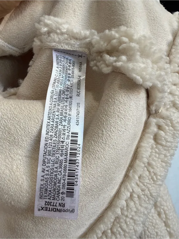 Zara Ivory Teddy Sherpa Cropped Trucker Jacket Quiet Luxury Cozy Winter Sz Small - Image 4