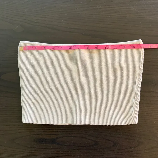 BABATON Beige Ribbed Knit Tube‎ Top Bandeau M Neutral Basic Capule Layering - Image 6