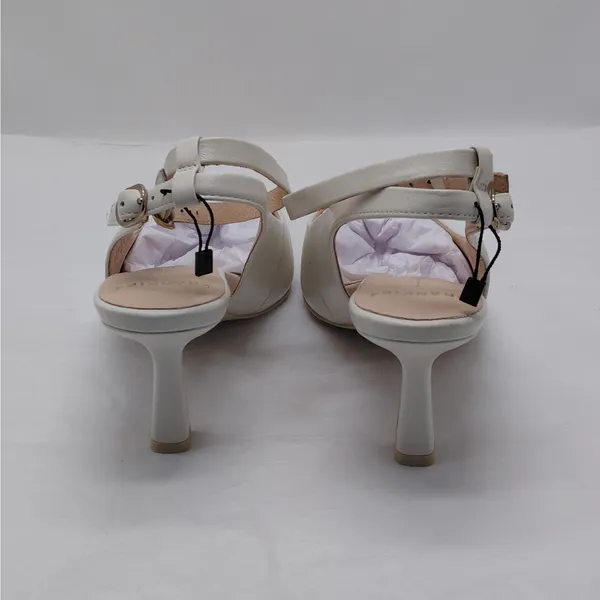 Frankie4 Womens Gigi Pumps Sz 10 Ivory Leather Pointed Toe Heels Wedding Party - Image 7