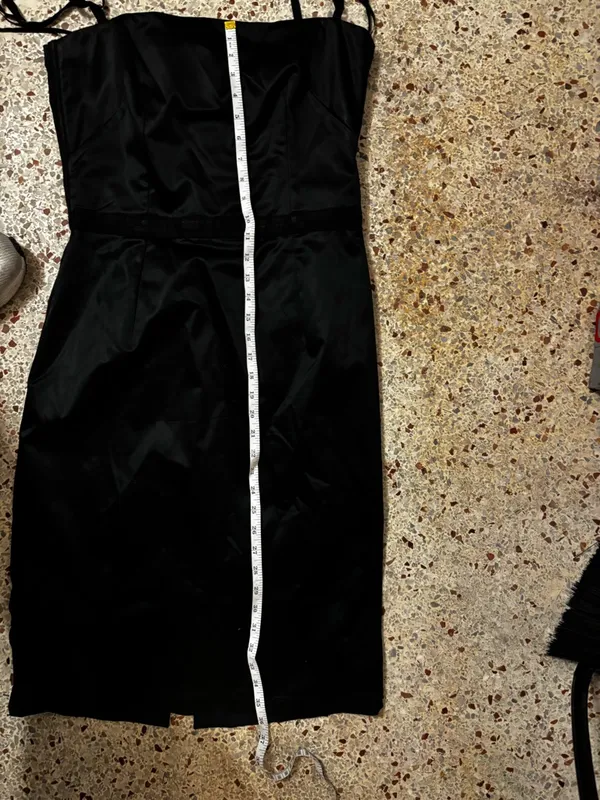 Dolce & Gabbana black satin cocktail dress size 46 - Image 7