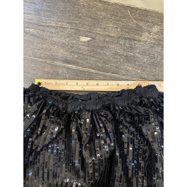 Nichole Lynel The‎ Label Mini skirt sequin bubble black Size Large Glam Cocktail - Image 9