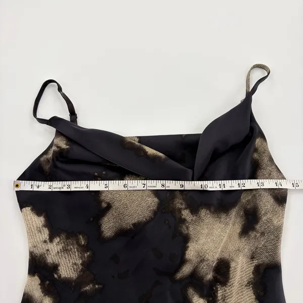 Urban Outfitters Satin Cowl Neck Slip Dress Black Bleach Wash Mini Dress - Image 7