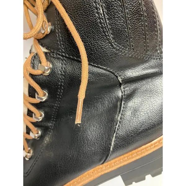 Nine West Ivani black lace up combat boots women's size‎ 11 faux leather trendy - Image 5