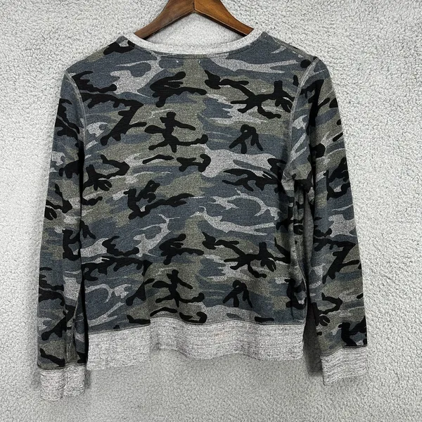 Sundry‎ Sweatshirt 0 Grey Camo Knit Zip Side Streetwear Casual Chic Lounge Top - Image 8