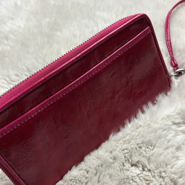 Coach Poppy Pink Leather Wristlet - Image 13