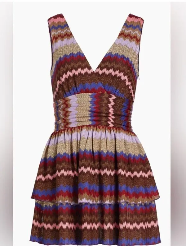 Ramy Brook Laura Zig Zag Tiered Minidress - Image 6