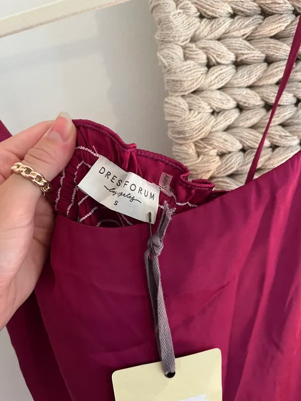 Dry Goods Raspberry Satin Dress - Image 4
