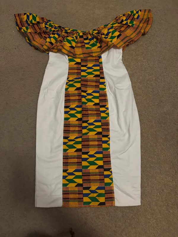 Off shoulder kente midi dress Multiple Size M - Image 2