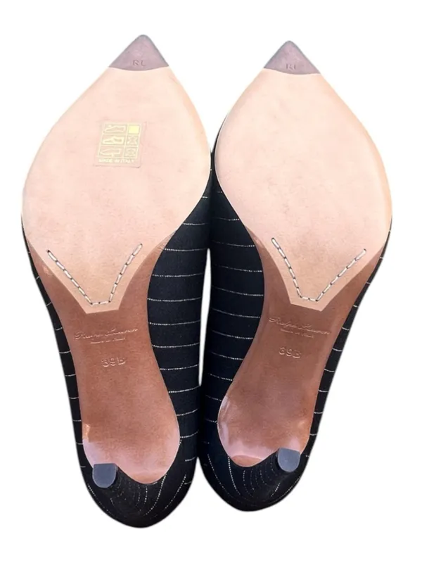 Ralph Lauren Collection Celia Pinstripe Wool Blend Pump EU 39 US 9 Business - Image 7