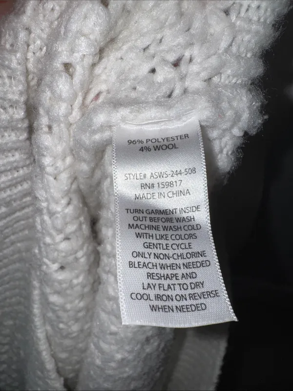 Altar'd State Betty Bow Back Chunky Ivory White Knit Balloon Sleeve Sweater XXS - Image 3