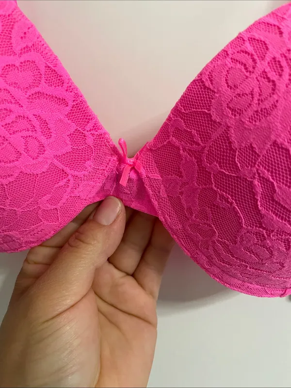 SO Hot Pink Lace Push-Up Bra Size 38C NWT - Image 3