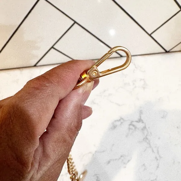 Juicy Couture gold tone heart keychain shimmering pave crystals accents Glam - Image 7