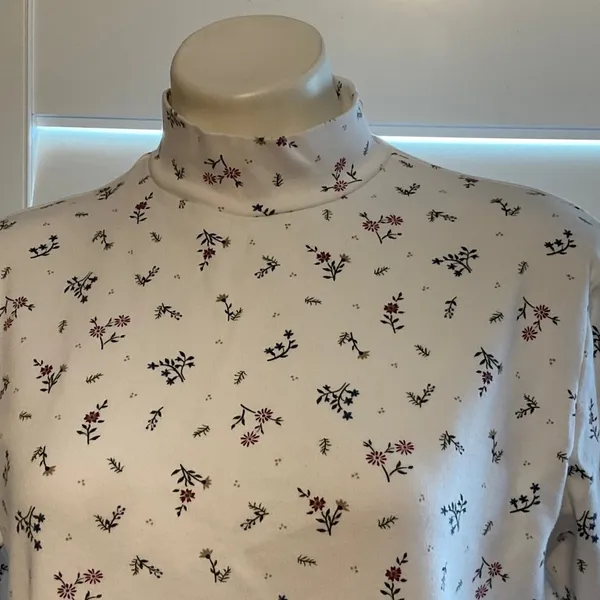Floral Long Sleeve Top - Cream - Image 2