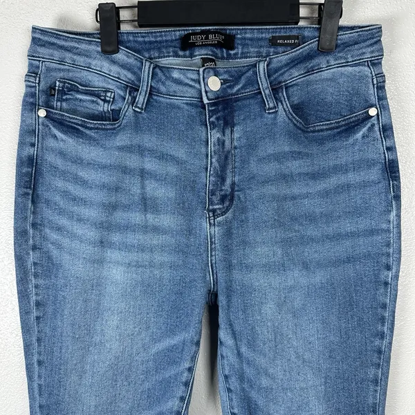 Judy Blue Relaxed Fit Jeans Womens 13/31‎ Blue Medium Wash Straight Leg Stretch - Image 2