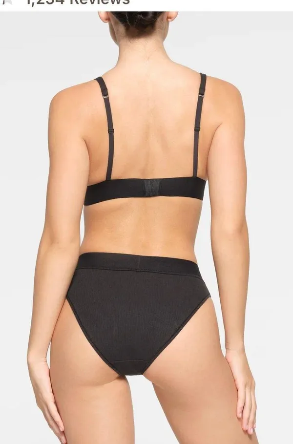 SKIMS Cotton Rib Plunge Bralette - Image 4