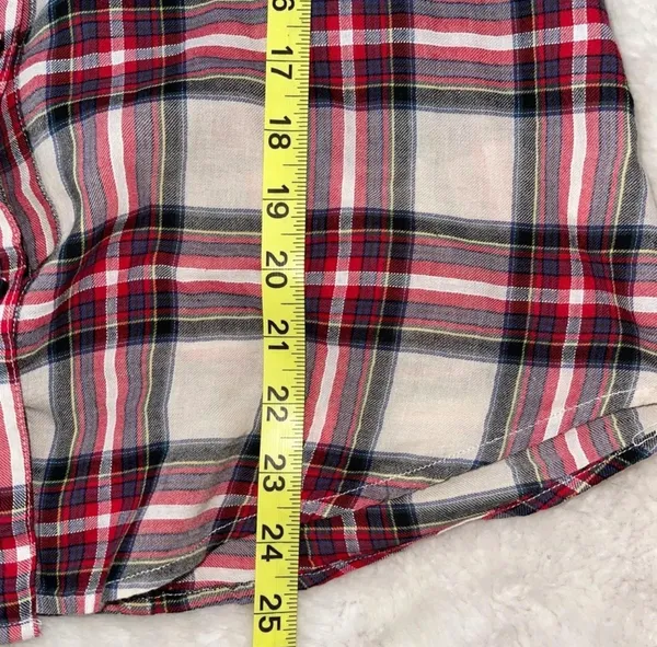 Rails Flannel Button Down Shirt Cream & Red Plaid - Image 12