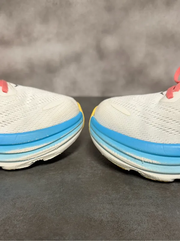 Hoka One One Bondi 8 Women’s Wide Sneakers Blanc De Blanc/Swim Day Size 7.5D - Image 11