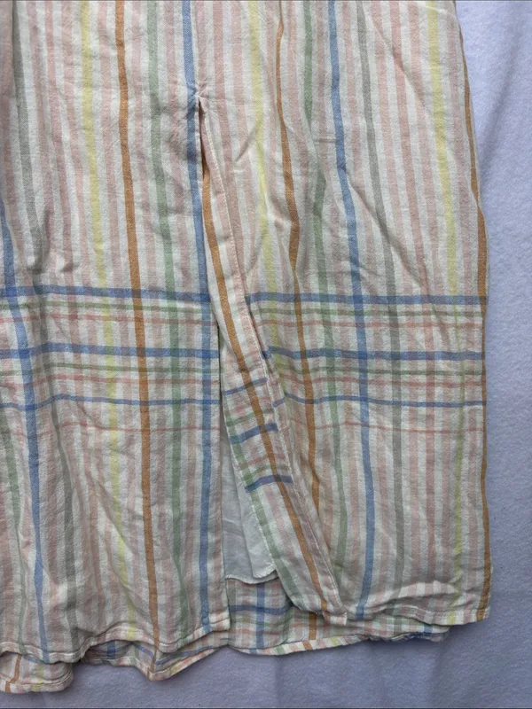 Madewell size XS new Pastel Plaid Midi Dress Elastic Waist guest summer sundress - Image 6