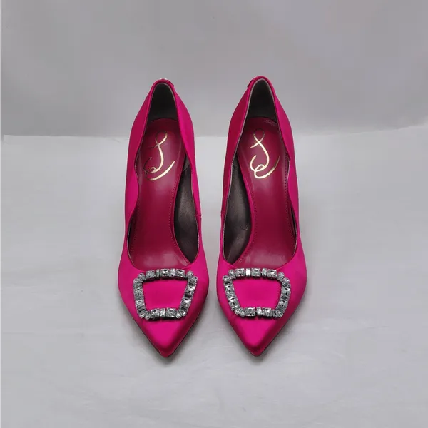 Sam Edelman Womens Pumps Sz 7.5 Pink Satin Rhinestone Heels Formal Wedding Party - Image 2