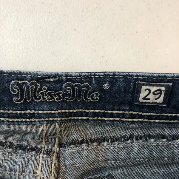 Miss Me Womens Jeans JS5408B8 Boot Cut Embellished Embroidered Low Rise 29 - Image 5
