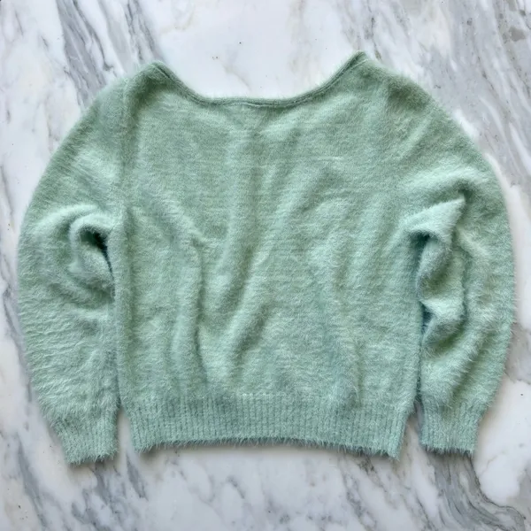 Victoria's Secret Mint Green Fuzzy Pullover Sweater • Sz M - Image 6