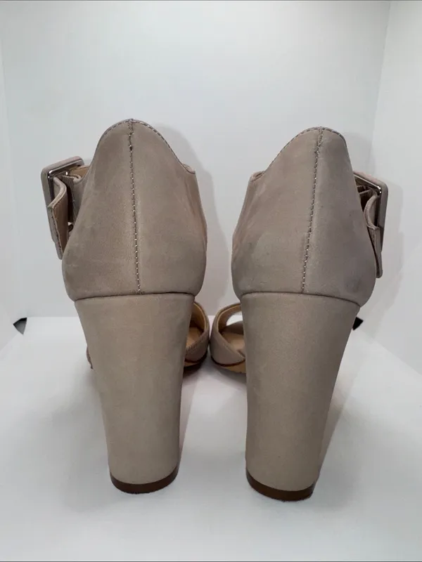 Vince Camuto Shelbin 3 Nubuck Heeled Sandals Women’s 6 Beige Tan - Image 7