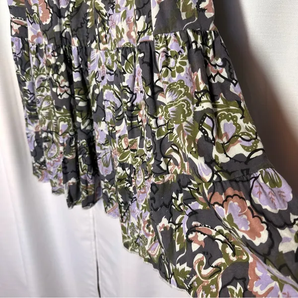 Free People Western Royalty Beaded Dark Floral Boho Sundress S Whimsigoth Fairy - Image 7
