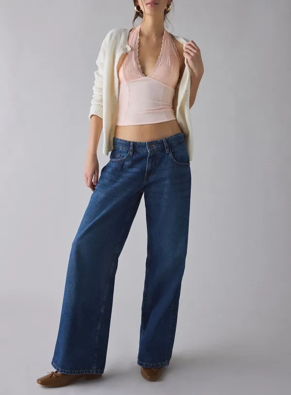 Urban Outfitters Lace Trim Plunge Halter Top - Image 4