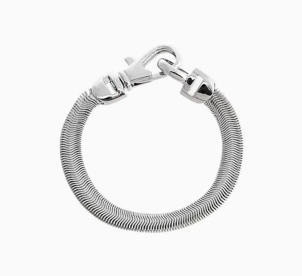 ADINA EDEN SS925 Sterling Solid Large Clasp Wide Snake Chain Bracelet - Image 2
