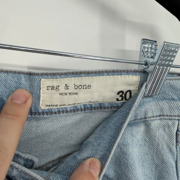 Rag & Bone Hattie Mid-Rise Full‎ Length Straight Jeans Wyncote Blue Size 30 - Image 4