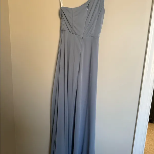 Aritzia One-Shoulder Blue Dress - Image 3