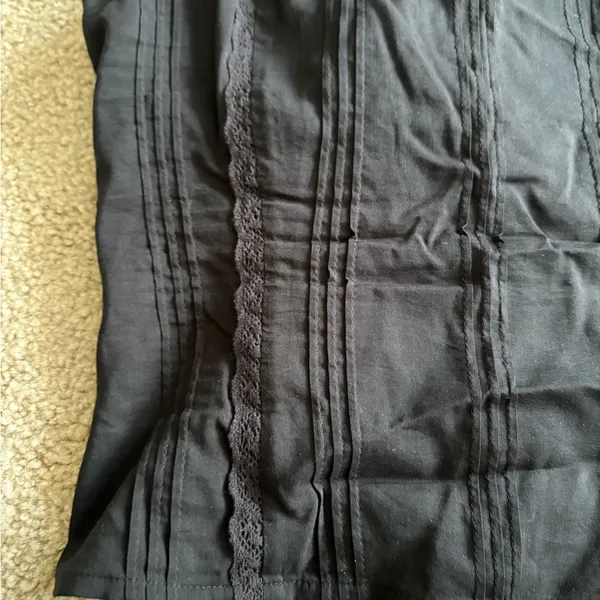 Reformation adelia top Shirred Organic black boho Cotton cami tank blouse size 0 - Image 4