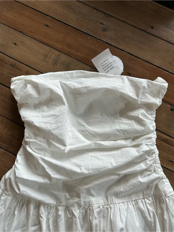 NWT More to Come Revolve White Sleeveless Bubble Mini Dress M - Image 5