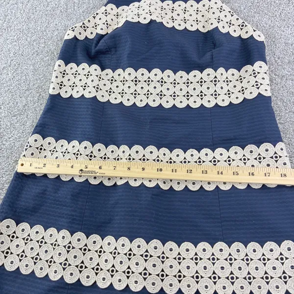 Lilly Pulitzer Navy Gold Eyelet Halter Dress Style‎ 11561 Size 6 Party Formal - Image 4