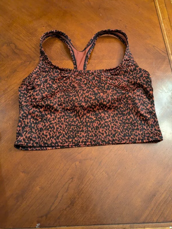 Women's Long Line Racerback Bikini Top - All in Motion - Brown/Black L No Pads - Image 4