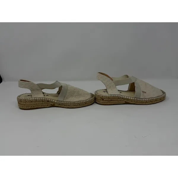Viscata Sagaro Lace Espadrille Slingback Flat Cream Womens 37 - Image 10