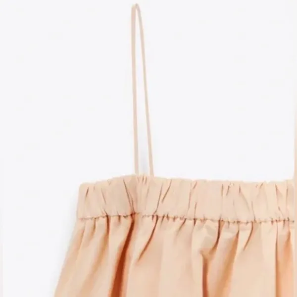 ZARA Linen Blend Babydoll Mini Dress with Pockets in Peach Tangerine Size‎ Small - Image 7