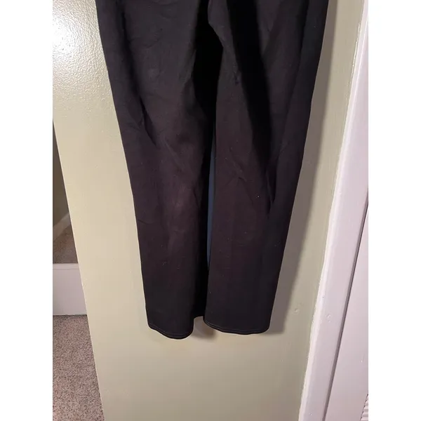 HUE Women's Size Medium Pontease Cropped Flare Pant Black Pull On Stretch U23544 - Image 9