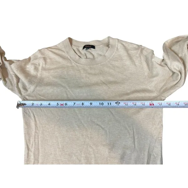 Quince Women’s S Oatmeal Cashmere Blend Crewneck Sweater Organic Cotton - Image 6