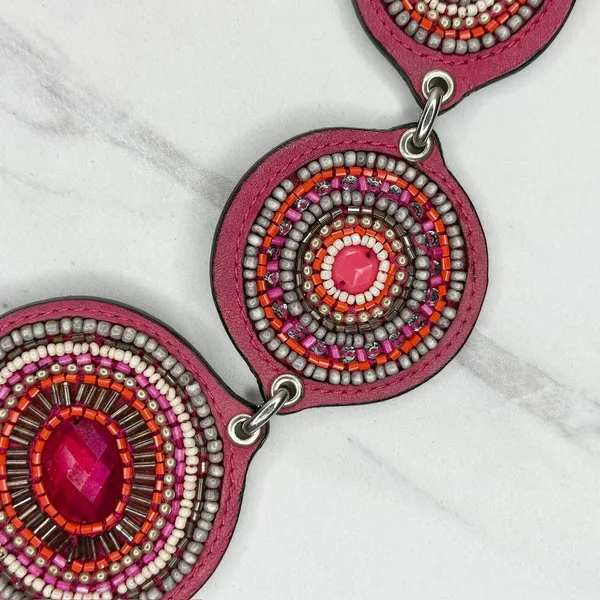Chico's Beaded Medallion Silver Chain Belt OS ✨ - Image 4