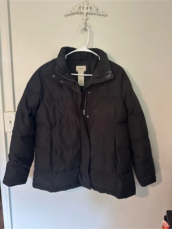 LL Bean down filled puffer coat black large - Image 3