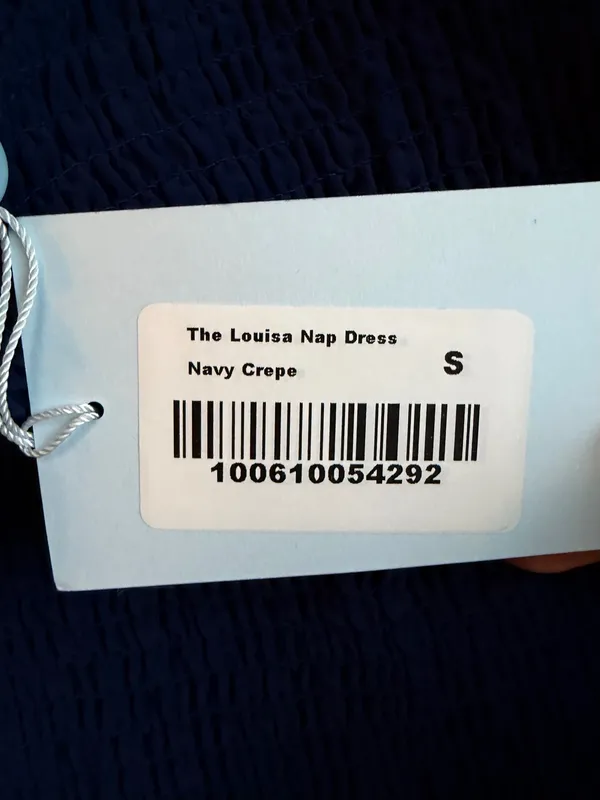 Hill House Home The Louisa Nap Dress S Navy Cottagecore Smocked Puff Sleeve NWT - Image 8