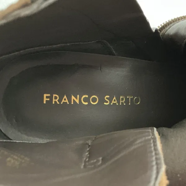 Franco‎ Sarto Dotty Brown Ankle Boots Leather Wrap Buckle Block Heel 9.5M - Image 9