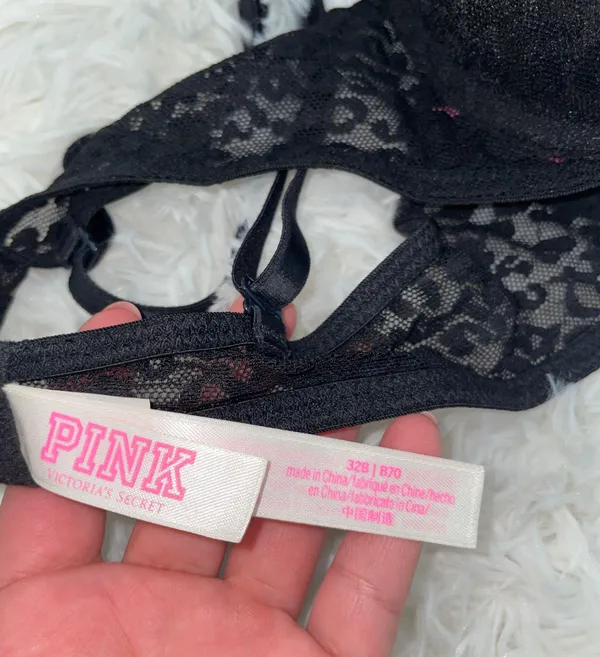 Pink VS: Black Lace Push-Up bra - Image 4