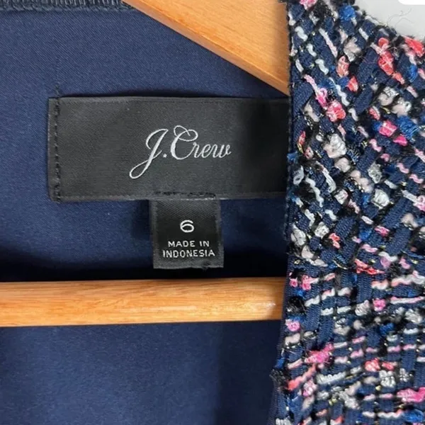 J. Crew A-line Dress in Confetti Tweed Women's 6 Metallic Thread Fit and Flare - Image 6