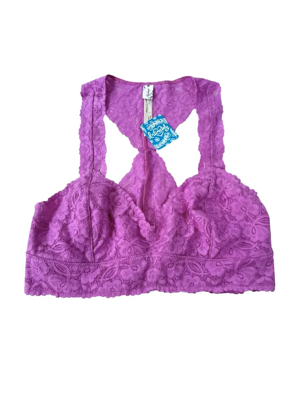 NWT Free People Galloon Lace Racerback Crop Bra Neon Orchid Size L - Image 3