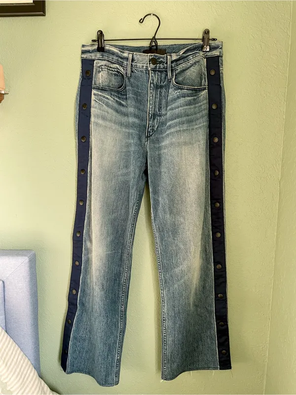 3x1 Joy Snap Away Jean Size 26 Riva Medium Wash Button Snaps Wide Leg - Image 2