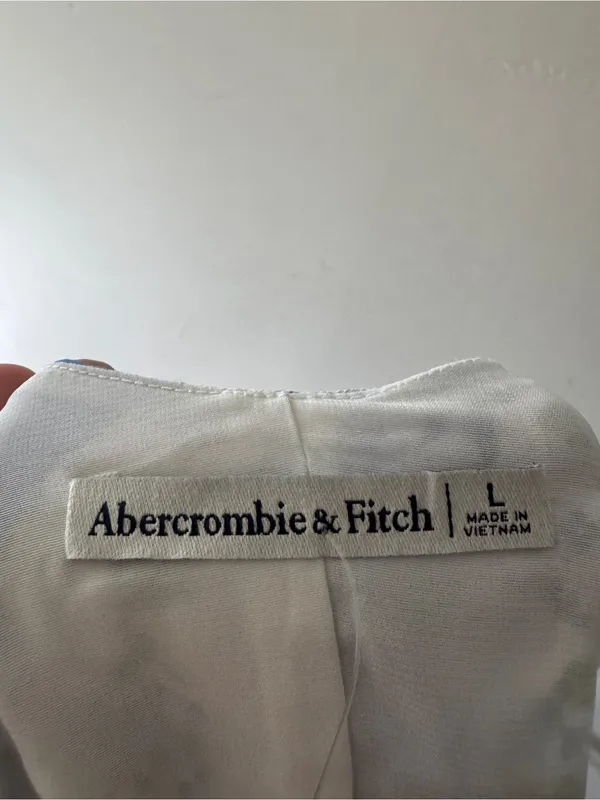 NEW!! Abercrombie & Fitch Blue Floral‎ Patchwork Summer Dress - Image 9