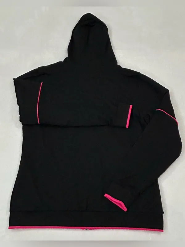 T-Mobile Black & Pink Full Zip Up Reversible Hoodie Sweatshirt Women’s Size L - Image 10
