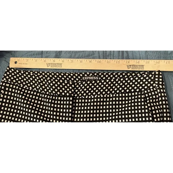 Express Womens‎ 6 Columnist Ankle Pants Black White Grid Stretch Dress Slacks - Image 3